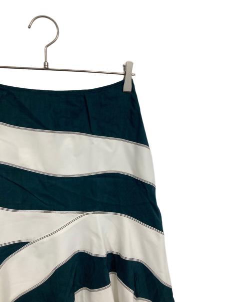 CEDRIC CHARLIER（セドリック シャルリエ）CEDRIC CHARLIER (セドリック シャルリエ) スカート グリーン×ホワイト サイズ:I 40の古着・服飾アイテム