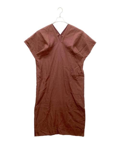 YLEVE（イレーヴ）YLEVE (イレーヴ) リネンハイカウントワンピース ボルドー サイズ:1の古着・服飾アイテム