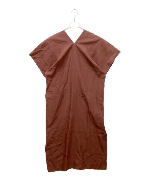 YLEVE（イレーヴ）YLEVE (イレーヴ) リネンハイカウントワンピース ボルドー サイズ:1の古着・服飾アイテム