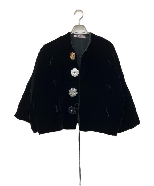 TOWAVASE（トワヴァーズ）TOWAVASE (トワヴァーズ) ベルベットジャケット ブラック サイズ:FREEの古着・服飾アイテム