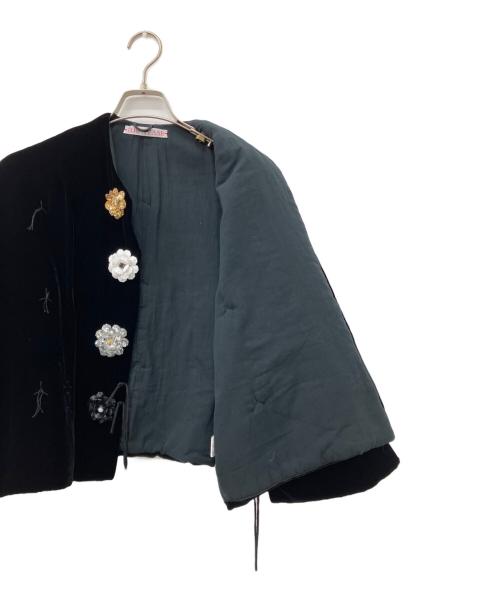 TOWAVASE（トワヴァーズ）TOWAVASE (トワヴァーズ) ベルベットジャケット ブラック サイズ:FREEの古着・服飾アイテム