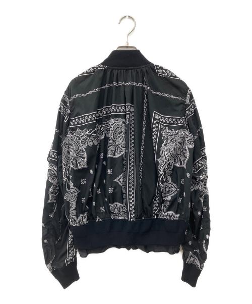 sacai（サカイ）sacai (サカイ) バンダナプリント ボンバージャケット ブラック サイズ:2の古着・服飾アイテム