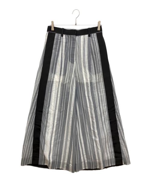 sacai（サカイ）sacai (サカイ) シアーランダムストライプパンツ ネイビー×ホワイト サイズ:2の古着・服飾アイテム