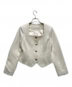 eimy istoireエイミーイストワール）の古着「スクエアラインツイードジャケット」｜アイボリー