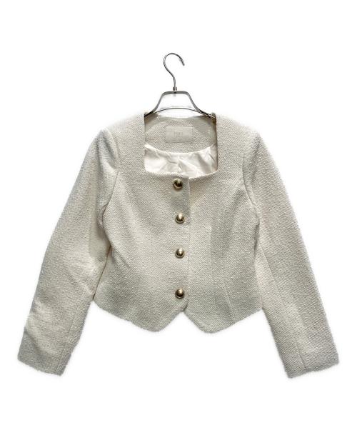 eimy istoire（エイミーイストワール）eimy istoire (エイミーイストワール) スクエアラインツイードジャケット アイボリー サイズ:S 未使用品の古着・服飾アイテム