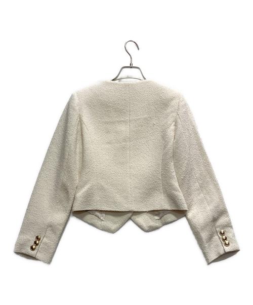 eimy istoire（エイミーイストワール）eimy istoire (エイミーイストワール) スクエアラインツイードジャケット アイボリー サイズ:S 未使用品の古着・服飾アイテム