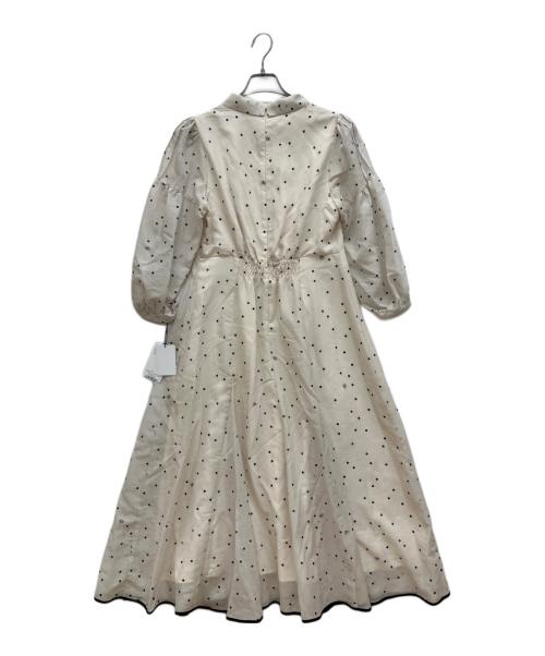 JUSGLITTY（ジャスグリッティー）JUSGLITTY (ジャスグリッティー) プリントボウタイワンピース アイボリー サイズ:2の古着・服飾アイテム