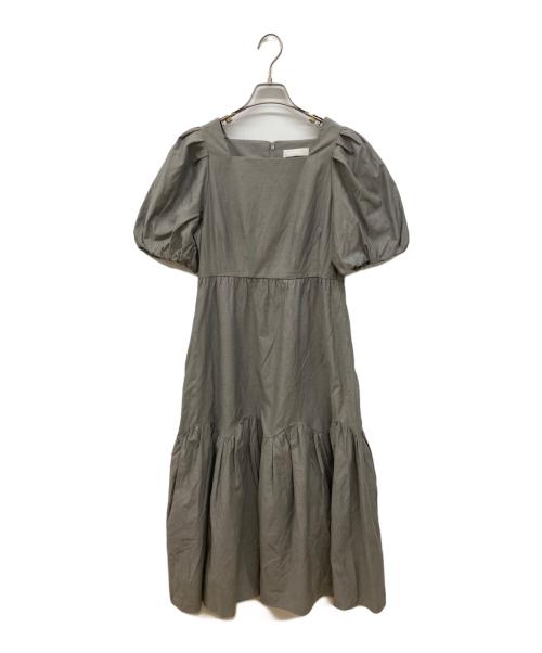 CELFORD（セルフォード）CELFORD (セルフォード) スクエアネックフレアワンピース グレー サイズ:38の古着・服飾アイテム
