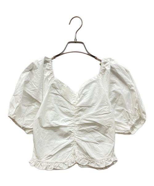Bibiy.（ビビィ）Bibiy. (ビビィ) クロップドブラウス ホワイト サイズ:FREEの古着・服飾アイテム