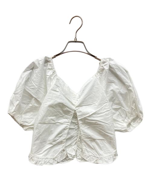 Bibiy.（ビビィ）Bibiy. (ビビィ) クロップドブラウス ホワイト サイズ:FREEの古着・服飾アイテム