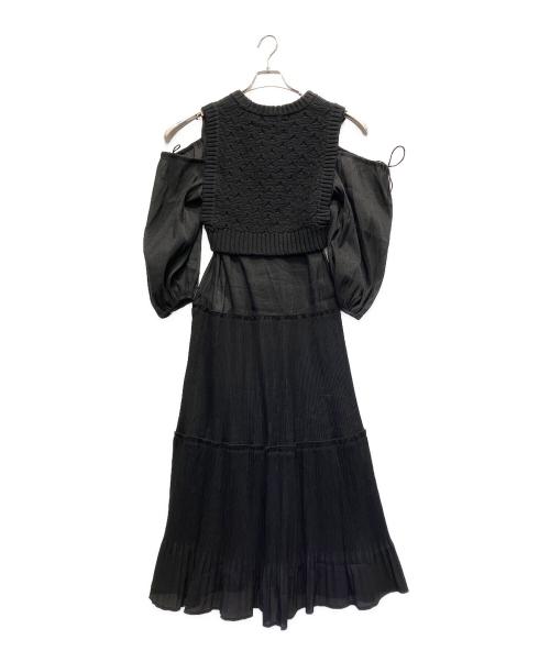 furfur（ファーファー）furfur (ファーファー) ニットベストセットワンピース ブラック サイズ:ONE SIZEの古着・服飾アイテム