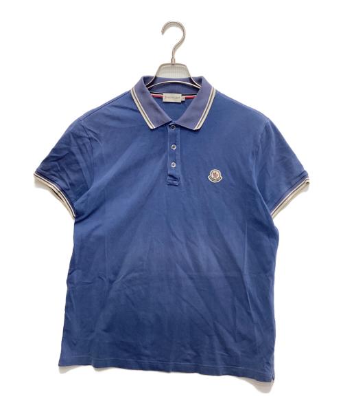 MONCLER（モンクレール）MONCLER (モンクレール) ロゴワッペンポロシャツ ブルー サイズ:Lの古着・服飾アイテム