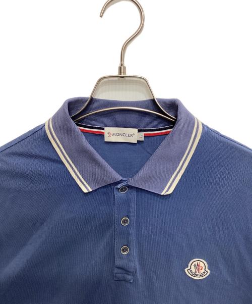 MONCLER（モンクレール）MONCLER (モンクレール) ロゴワッペンポロシャツ ブルー サイズ:Lの古着・服飾アイテム