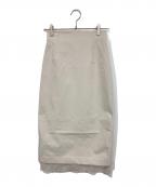 LOUNIEルーニー）の古着「シアーアクセントタイトスカート」｜ベージュ