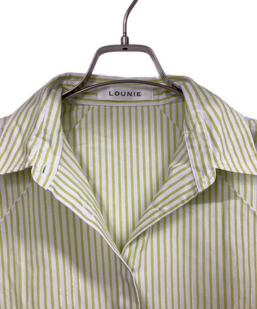 LOUNIE（ルーニー）LOUNIE (ルーニー) 先染めラメストライプシャツ グリーン サイズ:36の古着・服飾アイテム