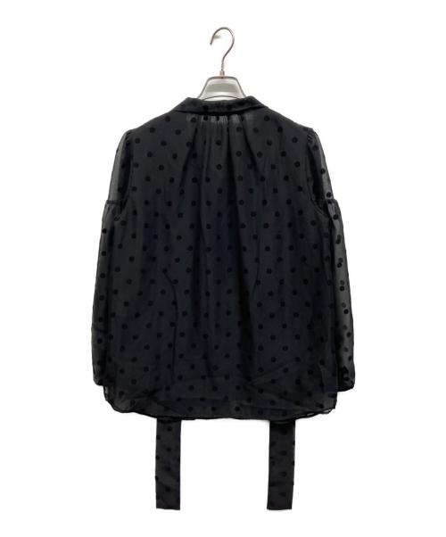 JUSGLITTY（ジャスグリッティー）JUSGLITTY (ジャスグリッティー) シアードットボウタイブラウス ブラック サイズ:2の古着・服飾アイテム