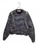 PRANK PROJECTプランクプロジェクト）の古着「ダブルジップクラッシュスウェット」｜ブラック