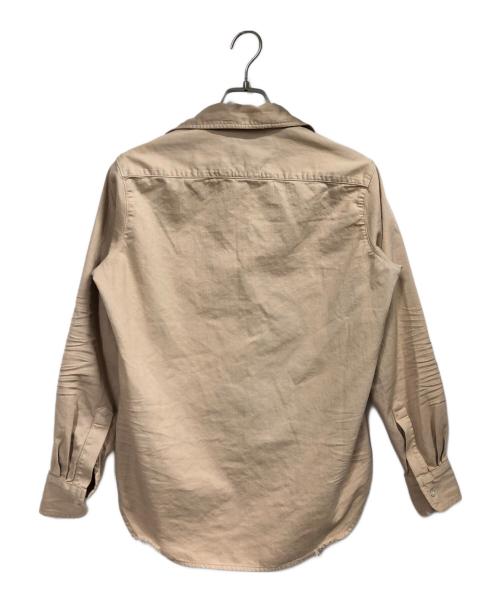 Frank&Eileen（フランクアンドアイリーン）Frank&Eileen (フランクアンドアイリーン) Eileen/SNCD /ダメージ加工長袖シャツ ベージュ サイズ:XXSの古着・服飾アイテム