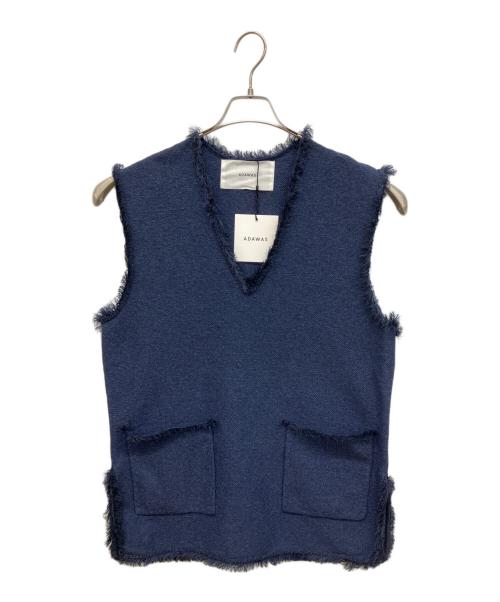 ADAWAS（アダワス）ADAWAS (アダワス) LIGHT TWEED FRINGE VEST　ライトツイード フリンジベスト ネイビー サイズ:FREE 未使用品の古着・服飾アイテム