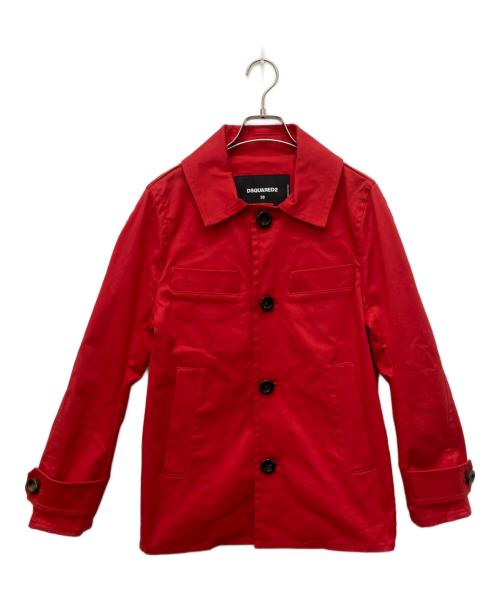 DSQUARED2（ディースクエアード）DSQUARED2 (ディースクエアード) ステンカラーコート レッド サイズ:38の古着・服飾アイテム