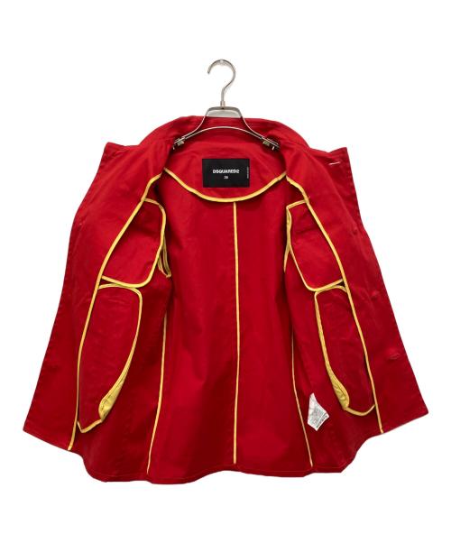 DSQUARED2（ディースクエアード）DSQUARED2 (ディースクエアード) ステンカラーコート レッド サイズ:38の古着・服飾アイテム