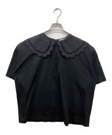 YORI（ヨリ）の古着「スカラップカラーカットソー」｜ブラック