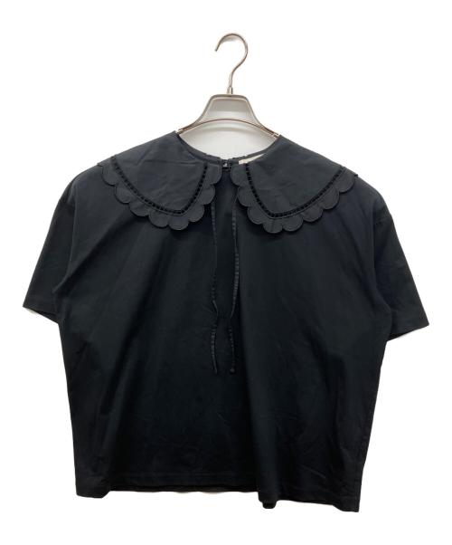 YORI（ヨリ）yori (ヨリ) スカラップカラーカットソー ブラック サイズ:FREEの古着・服飾アイテム