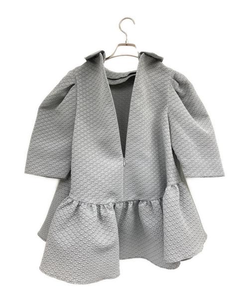 Bluelea（ブルレア）BLUELEA (ブルレア) ジャガードブラウス グレー サイズ:Fの古着・服飾アイテム