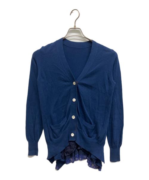 sacai（サカイ）sacai (サカイ) バックフリルVネックカーディガン ネイビー サイズ:2の古着・服飾アイテム