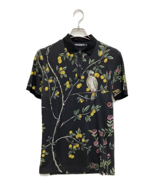 DOLCE & GABBANA（ドルチェ＆ガッバーナ）DOLCE & GABBANA (ドルチェ＆ガッバーナ) 総柄ポロシャツ ブラック サイズ:44の古着・服飾アイテム