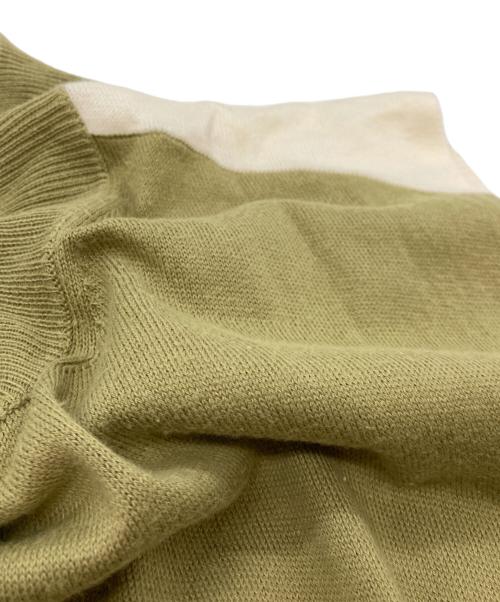 MM6 Maison Margiela（エムエムシックスメゾンマルジェラ）MM6 Maison Margiela (エムエムシックスメゾンマルジェラ) ノースリーブニットワンピース オリーブ×グレー×アイボリー サイズ:Sの古着・服飾アイテム