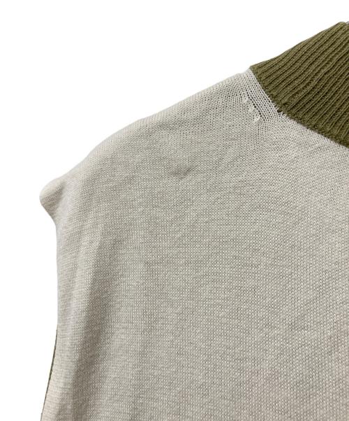 MM6 Maison Margiela（エムエムシックスメゾンマルジェラ）MM6 Maison Margiela (エムエムシックスメゾンマルジェラ) ノースリーブニットワンピース オリーブ×グレー×アイボリー サイズ:Sの古着・服飾アイテム