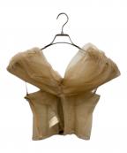 MAISON SPECIALメゾンスペシャル）の古着「Layered Tulle Ribbon Vest」｜ベージュ