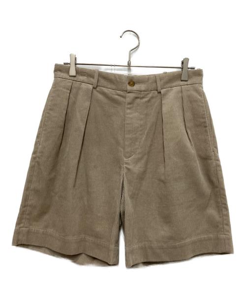 UNITED ARROWS（ユナイテッドアローズ）UNITED ARROWS (ユナイテッドアローズ) コーデュロイ 2プリーツ ショートパンツ ベージュ サイズ:M 未使用品の古着・服飾アイテム