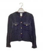 Sov.ソブ）の古着「レーヨンナイロンダルケーブルニットジャケット」｜ブラック