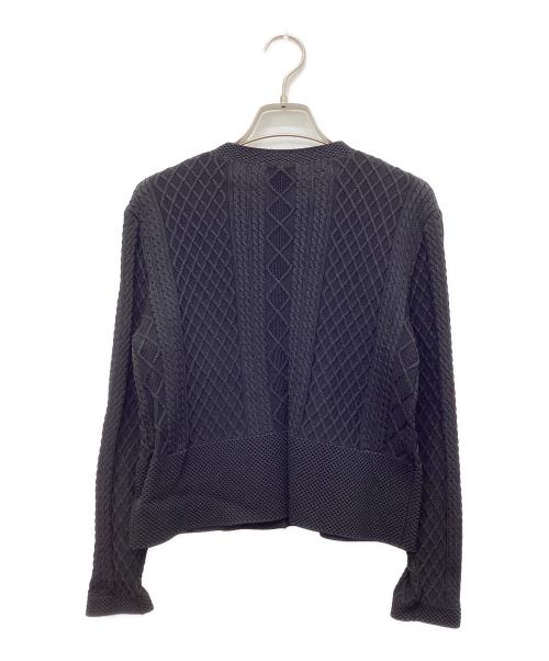 Sov.（ソブ）Sov. (ソブ) レーヨンナイロンダルケーブルニットジャケット ブラック サイズ:38の古着・服飾アイテム