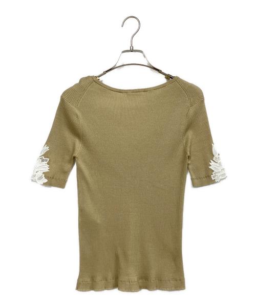 Chloe（クロエ）Chloe (クロエ) レース付リブニット ベージュ サイズ:Ｓの古着・服飾アイテム