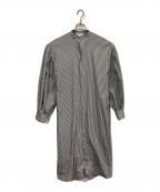 HYKEハイク）の古着「ストライプシャツワンピース」｜ホワイト×ブラック