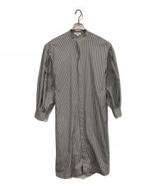 HYKE（ハイク）の古着「ストライプシャツワンピース」｜ホワイト×ブラック