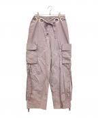 MUSUBOREムスボレ）の古着「ワイドハトメカーゴパンツ」｜ラベンダー