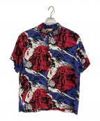 Sun Surf×KAMEHAMEHAサンサーフ×カメハメハ）の古着「GAUGUIN WOODCUT MYSTIC/アロハシャツ」｜ブルー×レッド