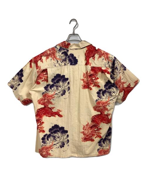 Sun Surf（サンサーフ）Sun Surf (サンサーフ) 唐獅子牡丹シャツ ベージュ サイズ:XLの古着・服飾アイテム