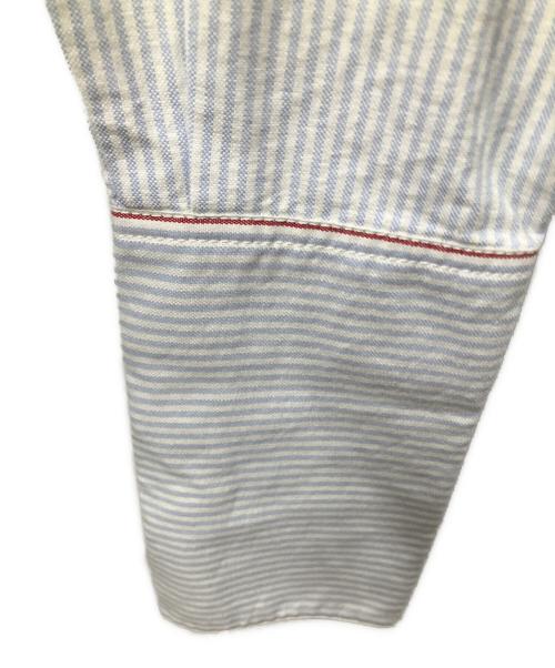 BACCA（バッカ）BACCA (バッカ) ストライプオックス スリムフィットシャツ スカイブルー サイズ:36の古着・服飾アイテム