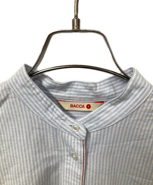 BACCA（バッカ）BACCA (バッカ) ストライプオックス スリムフィットシャツ スカイブルー サイズ:36の古着・服飾アイテム