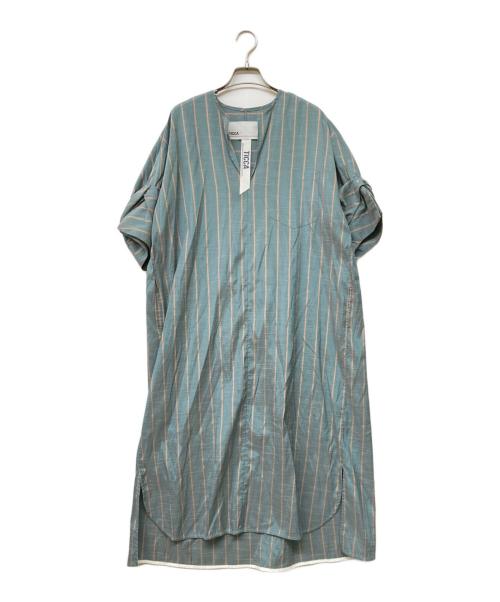 ticca（ティッカ）ticca (ティッカ) 別注ツイストスリーブワンピース ブルー サイズ:Fの古着・服飾アイテム