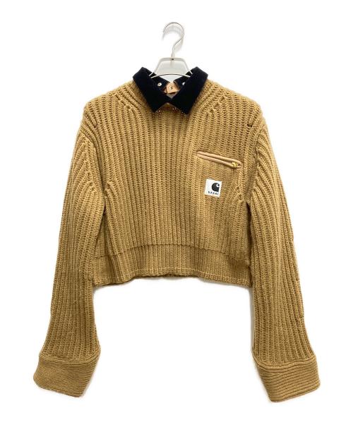 sacai（サカイ）sacai (サカイ) CarHartt (カーハート) Knit Pullover Detroit ベージュ サイズ:1の古着・服飾アイテム