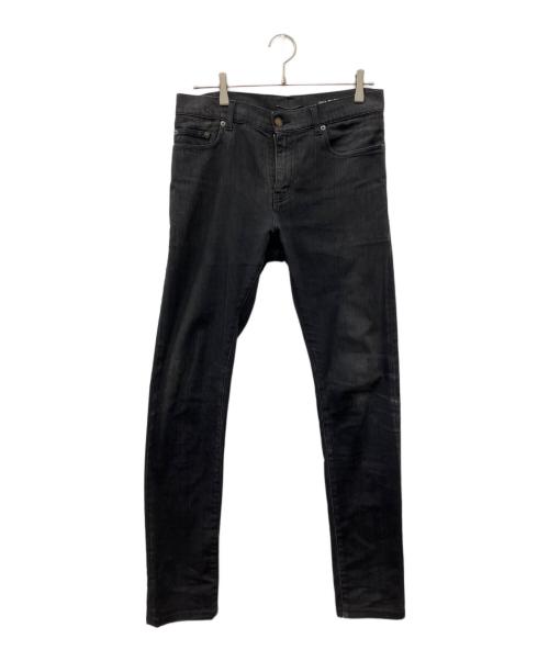 Saint Laurent Paris（サンローランパリ）Saint Laurent Paris (サンローランパリ) ビンテージ加工デニムパンツ ブラック サイズ:73.5cmの古着・服飾アイテム