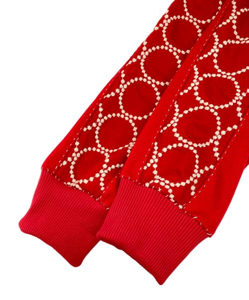 keisuke kanda（ケイスケカンダ）keisuke kanda (ケイスケカンダ) mina perhonen (ミナ ペルホネン) 手縫いのジャージ・トップス レッド サイズ:Lの古着・服飾アイテム