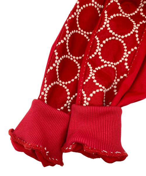 keisuke kanda（ケイスケカンダ）keisuke kanda (ケイスケカンダ) mina perhonen (ミナ ペルホネン) 手縫いのジャージ・トップス レッド サイズ:Lの古着・服飾アイテム