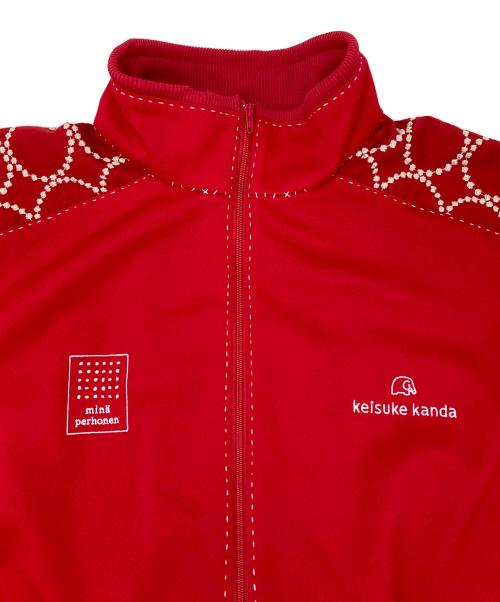 keisuke kanda（ケイスケカンダ）keisuke kanda (ケイスケカンダ) mina perhonen (ミナ ペルホネン) 手縫いのジャージ・トップス レッド サイズ:Lの古着・服飾アイテム